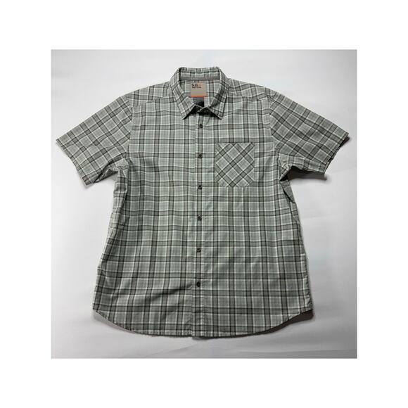 5.11 Tactical Other - 5.11 Tactical Men's Short Sleeve Gray Plaid Pearl Snap Shirt - Size M